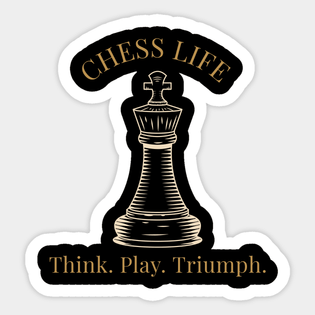 Chess Life, Think. Play. Triumph Chess Sticker by VOIX Designs